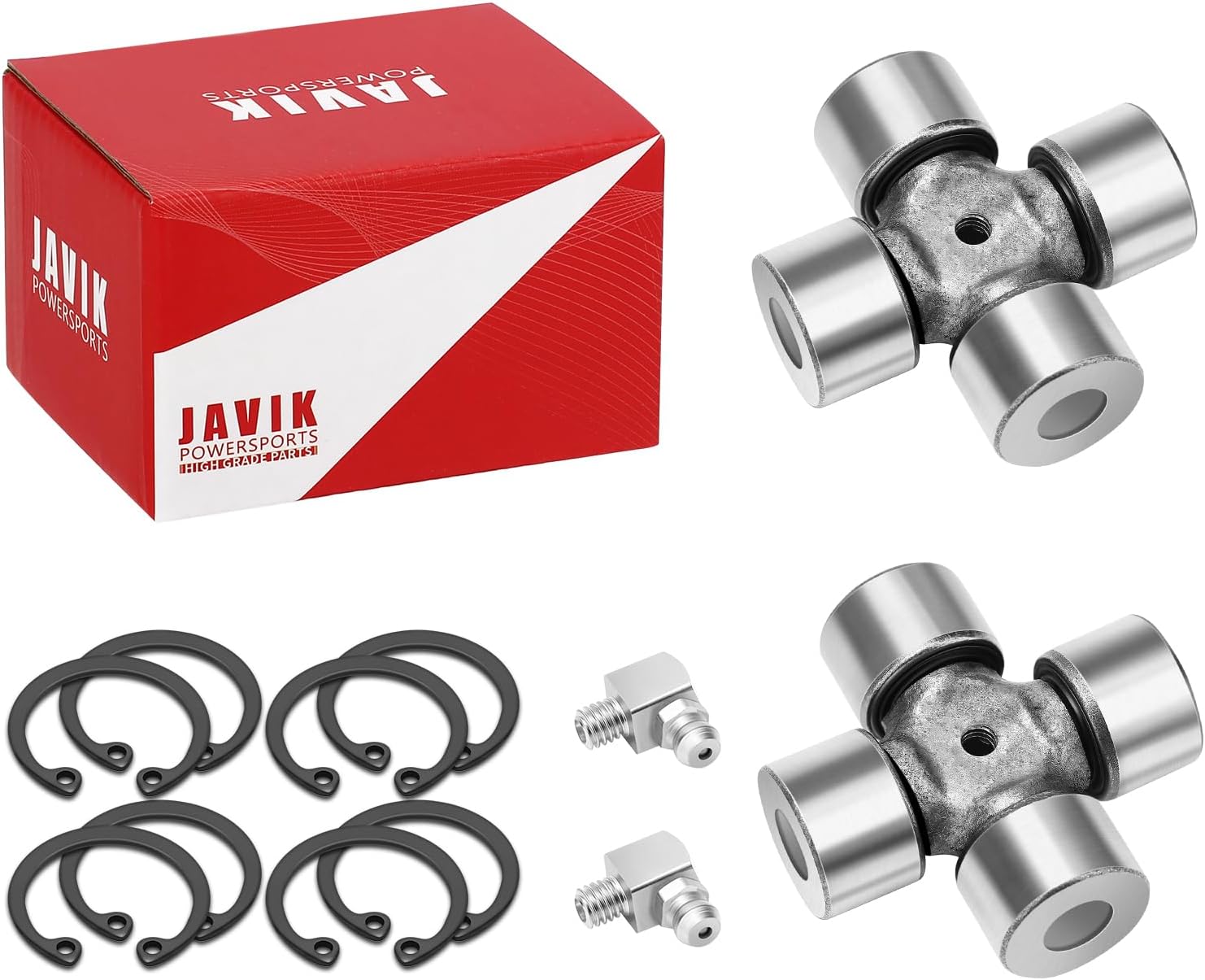 JAVIK 2Pcs Rear Driveshaft U-Joint Set Fit for Can-Am Renegade Commander Traxter Quest Maverick Outlander 1000 850 800 650 570 450 400, O.E.M#703000022 705500304 715500371