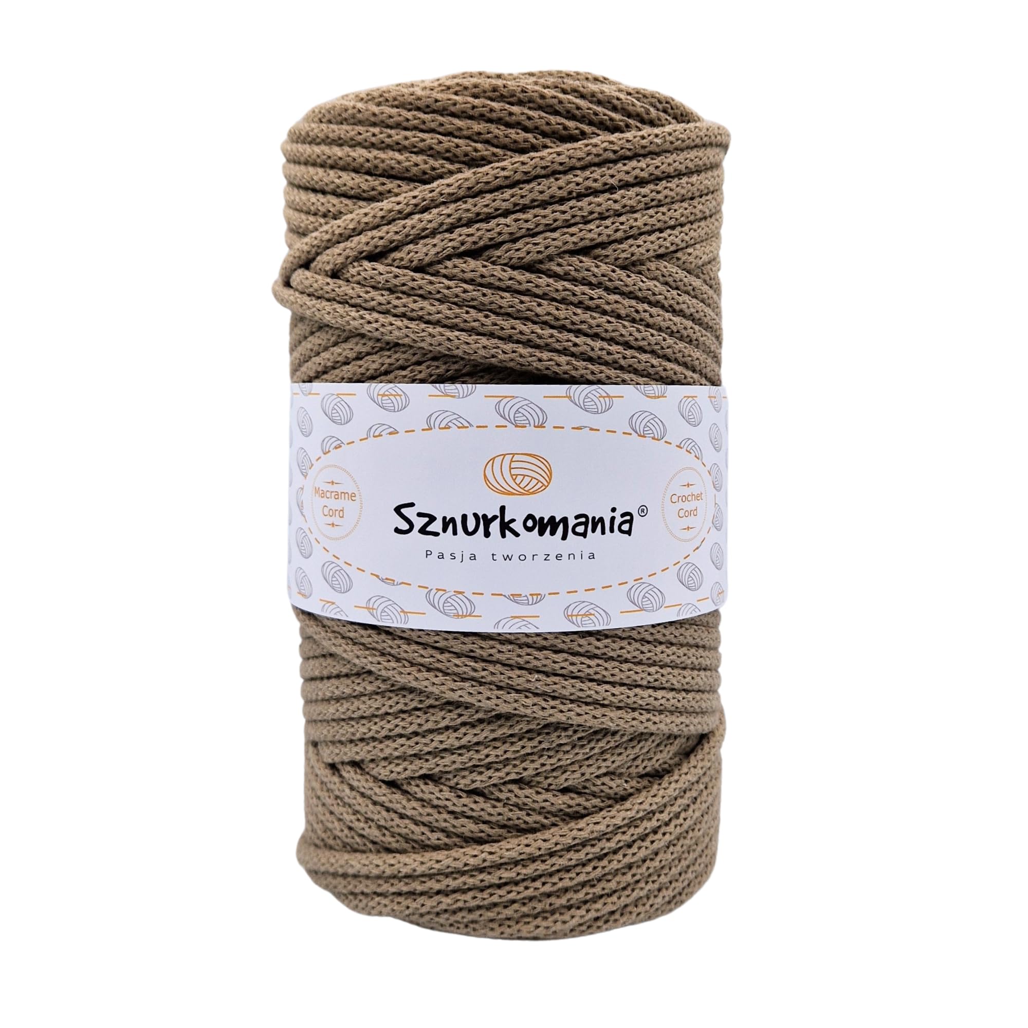Sznurkomania, Cotton Cord 5 mm 100 m, 46 Colours, Mocha Colour