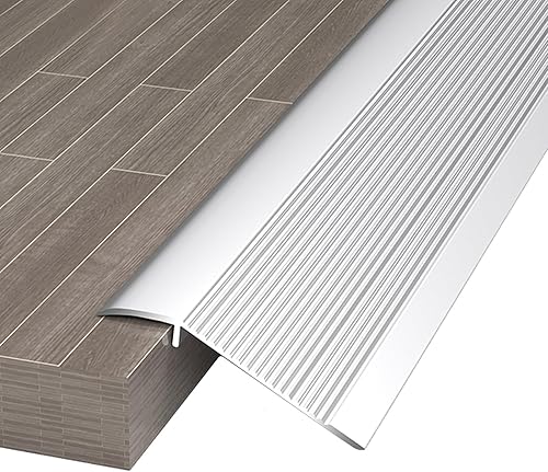 Miniatura 9 de Rampa de transición de aluminio, rampas de umbral de metal, tira de piso para puertas para diferencias de altura de 0.6-1.8 in, impermeable y