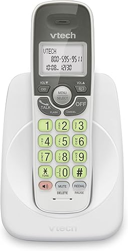 VTech VG131 - Teléfono inalámbrico con DECT 6.0, altavoz dúplex completo, pantalla iluminada, teclado retroiluminado, identificación de