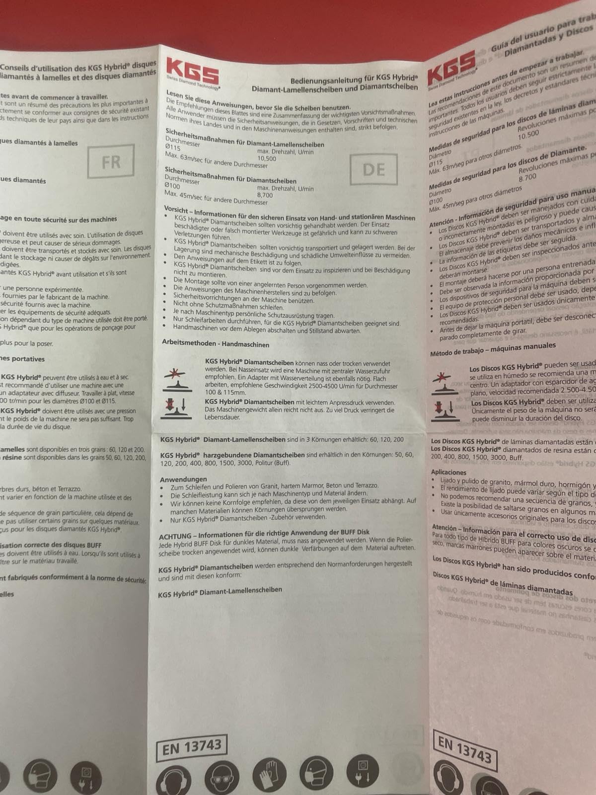 KGS hybrydowe diamentowe tarcze tnące, 115 x M14 kolor złoty, ziarnistość 60 z bezpośrednim mocowaniem M14 pasuje do szlifierek kątowych