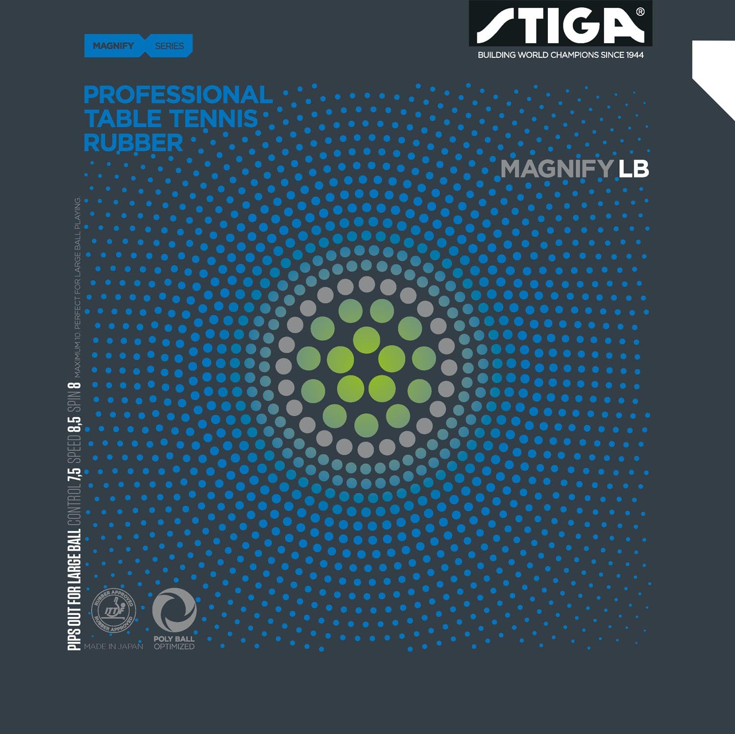 STIGA Table Tennis Rubber Large Ball Table Soft Magnify LB