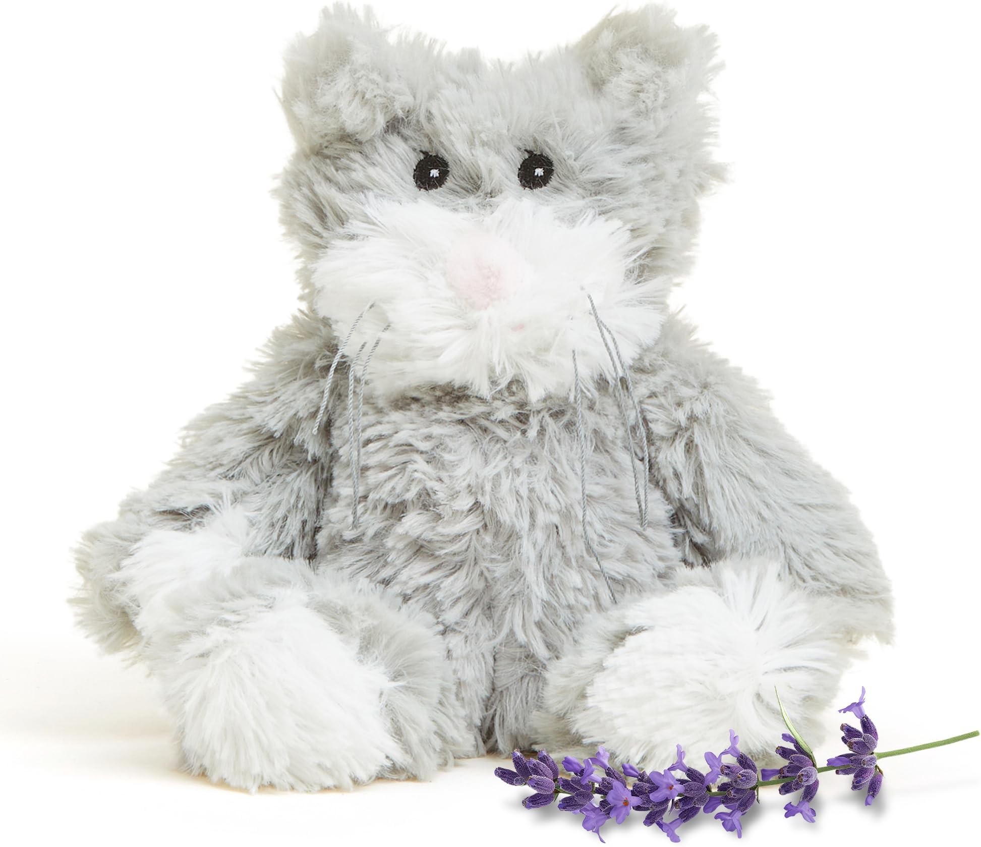 warmies Junior Microwavable & Weighted Stuffed Animals, Cat - Heated Stuffed Animal Plushie for Warmth & Comfort - Cute Soft Plush Toys for Adults & Children (Boys, Girls, Babies & Toddlers)