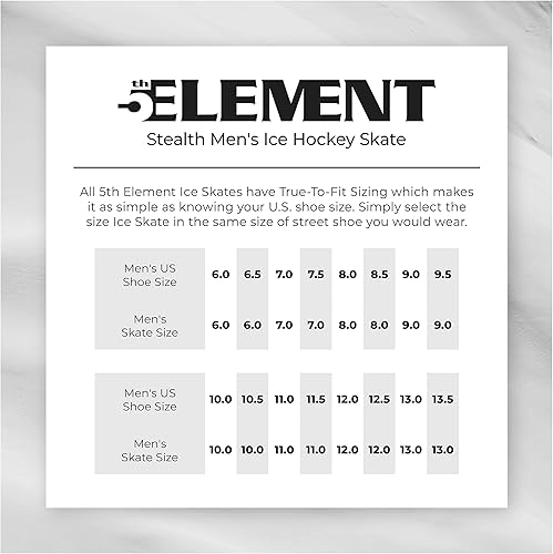 Miniatura 6 de 5th Element Stealth - Patines de hockey sobre hielo, perfectos para patinaje sobre hielo y hockey recreativo, forro resistente a la humedad, ajuste