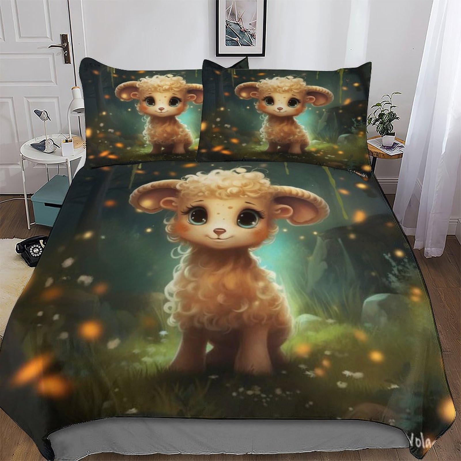 Housse de couette chèvre 3D en microfine douce pour transformer l'ambiance de la chambre