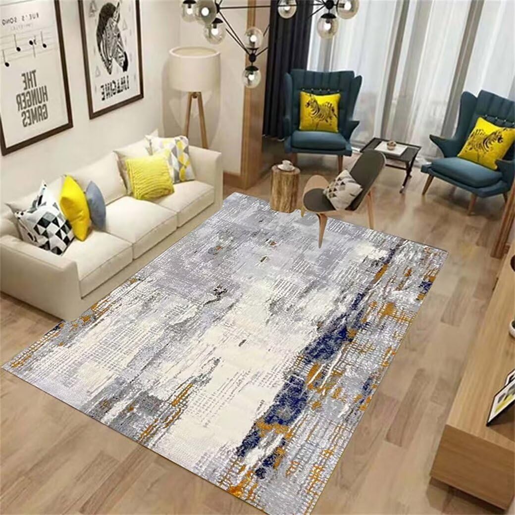 Tapis de studio moderne gris abstrait pour creer un salon cosy et chaleureux