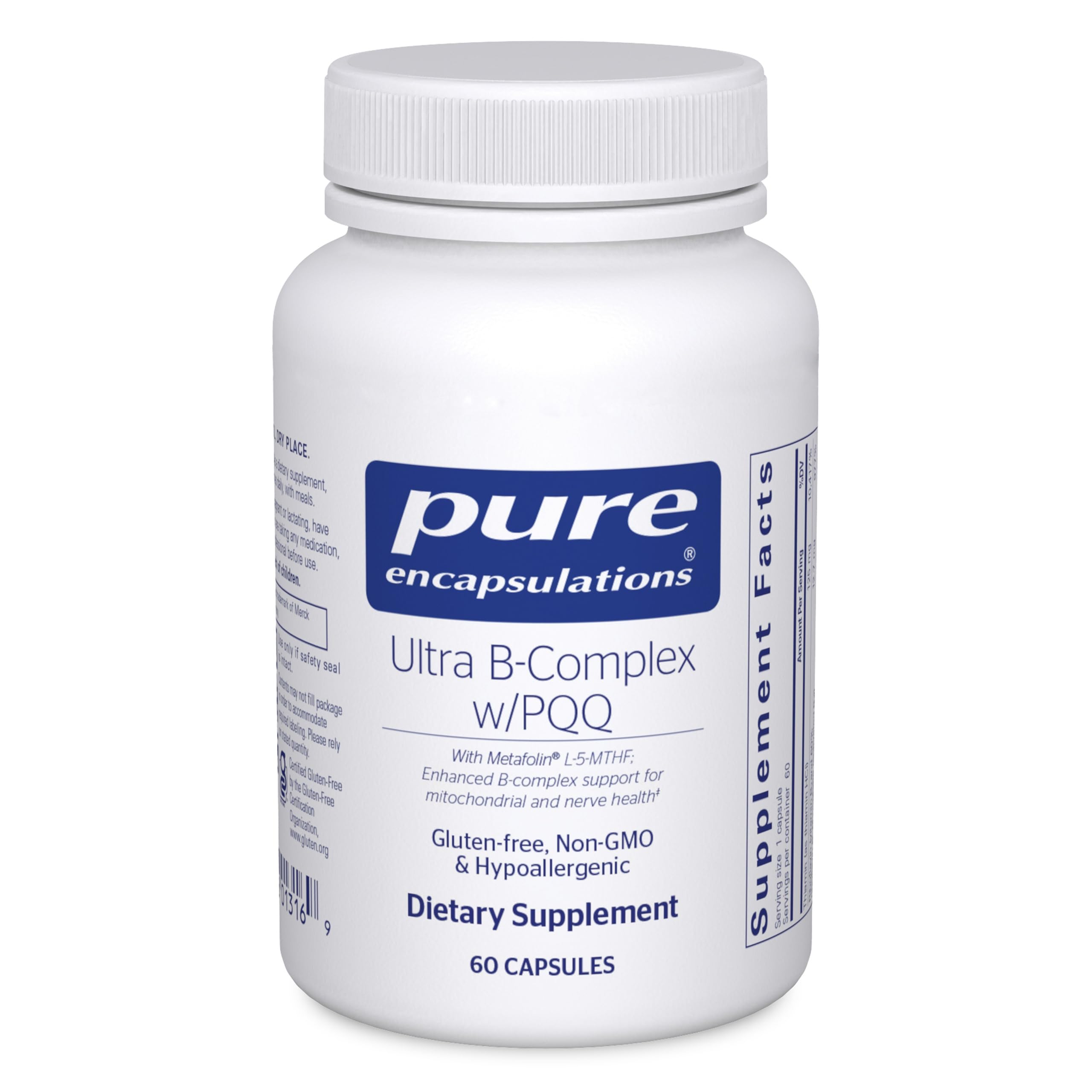 Pure Encapsulations Ultra B-Complex with PQQ, 60 Capsules 60 Count (Pack of 1)