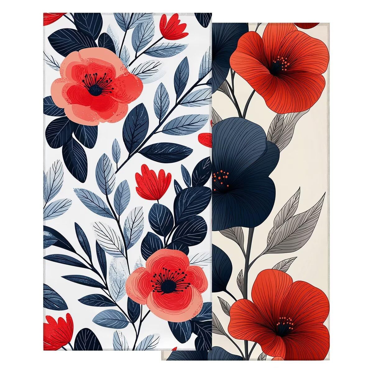 Juego de 2 Toalla Playa Grande 80x160 cm, Secado Rapido Toalla Microfibra Gimnasio, Antiarena Toallas de Playa Flor, Grande Ligera Compacta Toallas Microfibra Mujer Hombre para Viaje Piscina -4274