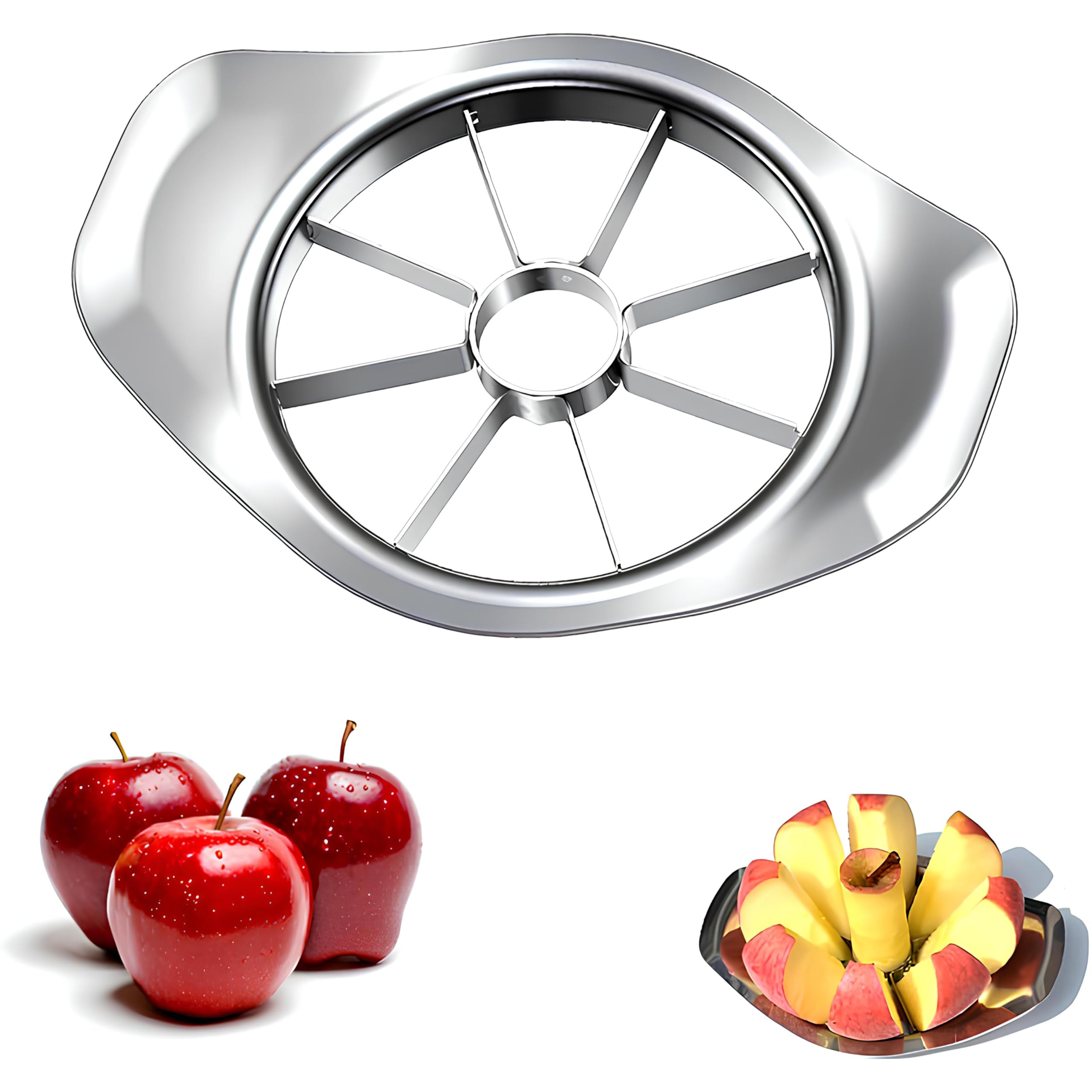 1pcs Coupe Pomme en Acier Inoxydable, Vide Pomme, Coupe Poire, éplucheur de Pomme, Coupe Pomme à 8 Lames,Adapté aux Pommes et aux Poires