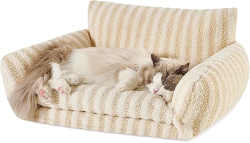 Miniatura 32 de Hollypet Cama para gatos, mullida, multifuncional, de doble capa, suave para mascotas, sofá ortopédico para gatos y perros pequeños, color rosa (21