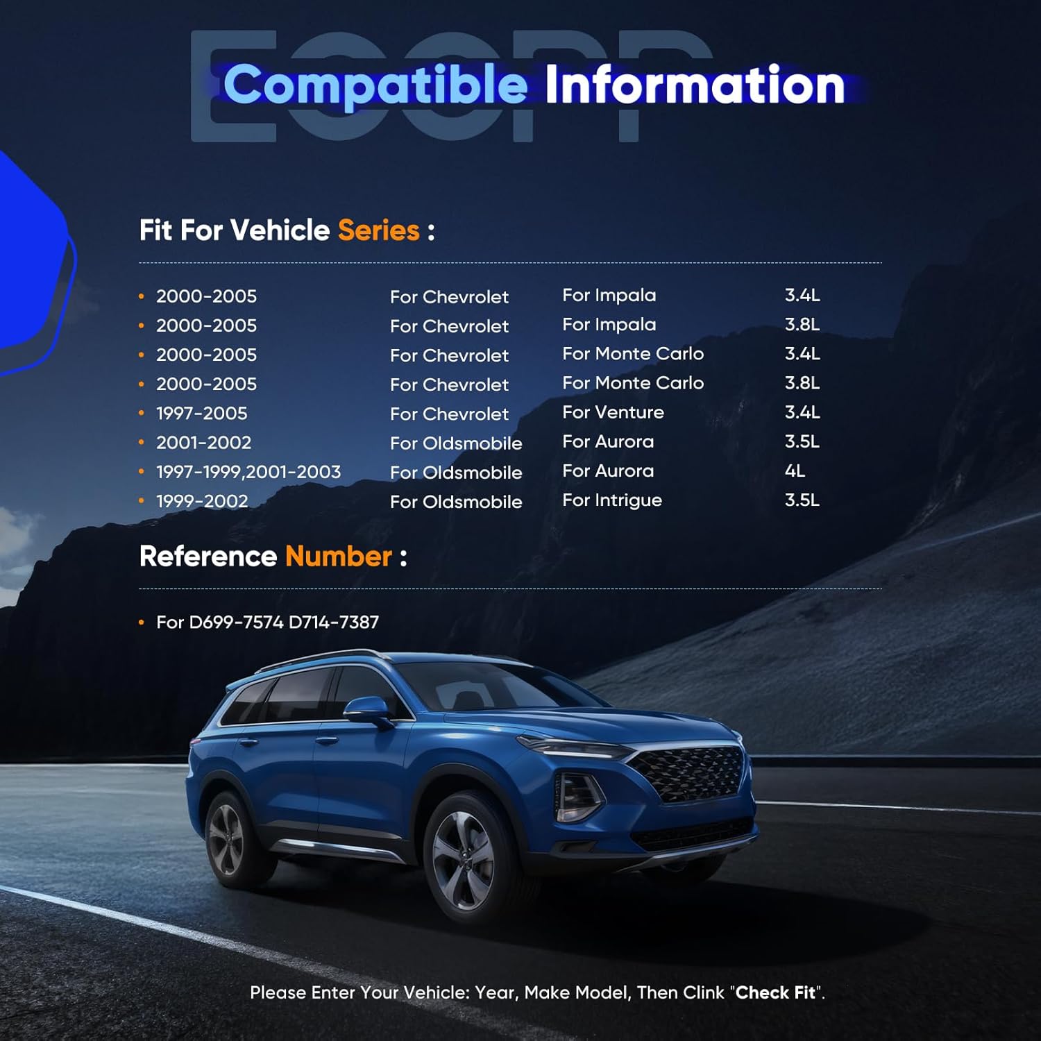 Brake Pads, ECCPP Front Rear Ceramic Brake Kits fit for Buick Century LeSabre Park Avenue Regal Riviera for Cadillac for Chevy for Oldsmobile for Pontiac