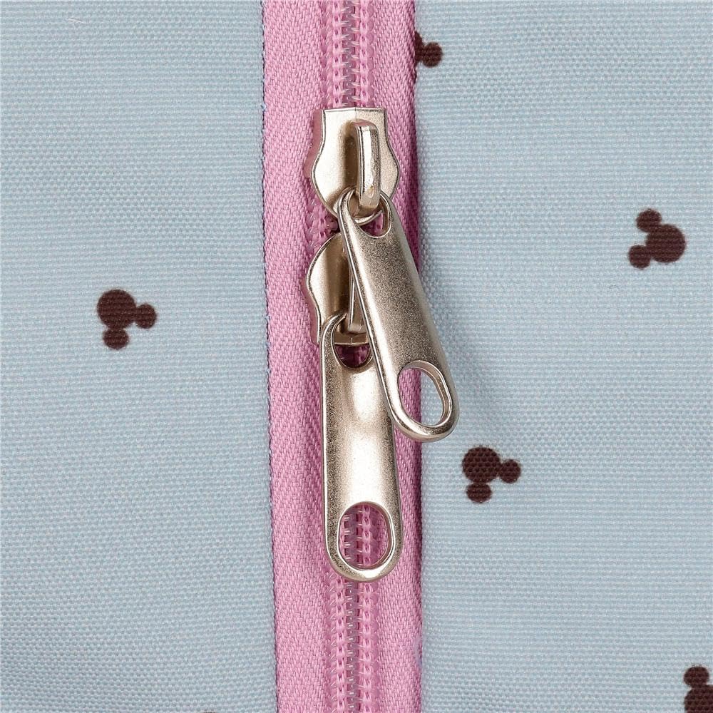 Disney Joumma Bags Mickey & Minnie Kisses zaino per bambini, zaino per la scuola, in poliestere, blu e rosa, Spallacci larghi, ergonomici e imbottiti, con pompon decorativo