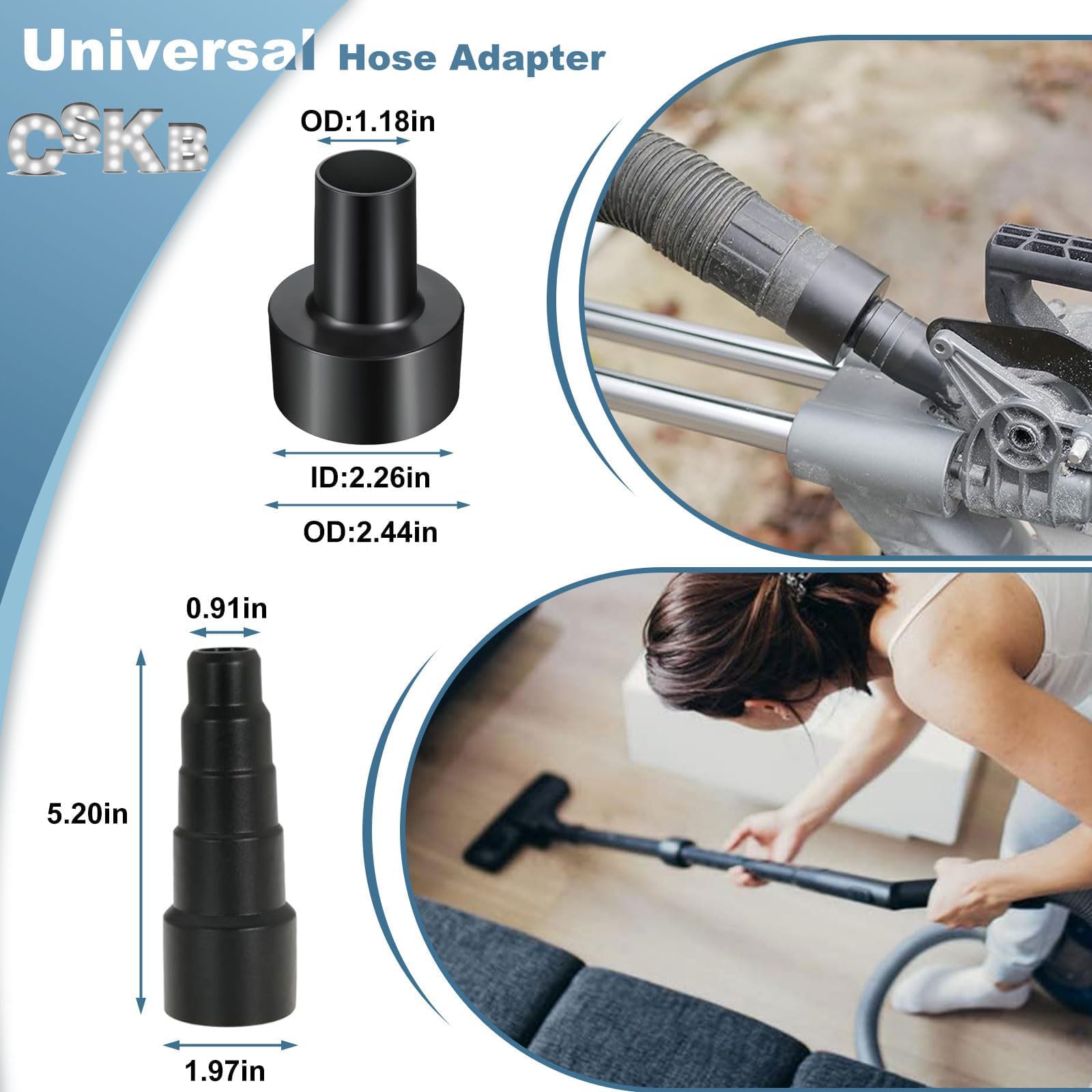 Kit de 12 accesorios universales para aspiradora y cepillos, accesorios de aspiradora de 1 1/4 pulgadas, 1 3/8 pulgadas, adaptador de manguera de aspiradora de 2 1/2 a 1 1/4 pulgadas, adaptador de 1