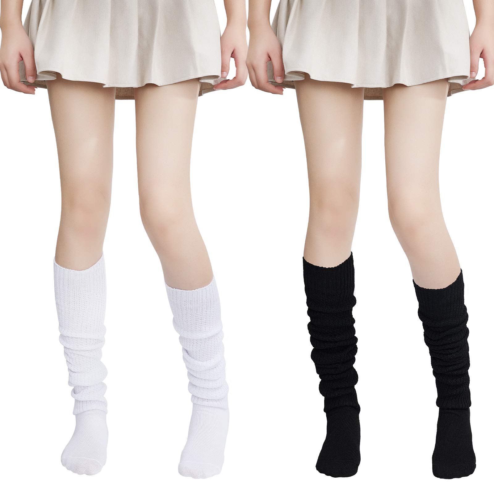 2 Pairs Loose Socks Kawaii Bubble Socks Chunky Socks Slouch Socks Uniform Socks Scrunch Socks Solid Color Casual Socks for Japanese School Girl Shoes Fruits Basket Cosplay