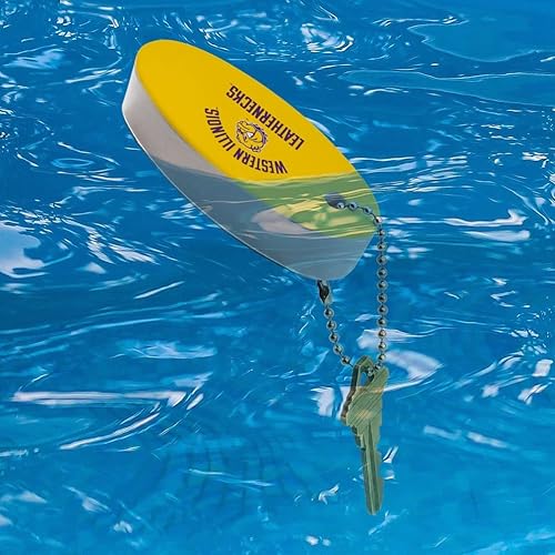 Miniatura 3 de Graphics and More Western Illinois - Llavero flotante con cuello de cuero ovalado de espuma, flotador para barco de pesca