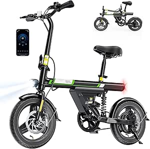 Mini Foldable Electric Bike for Adults, 1000W Peak Folding Ebike, 15 Miles 36V 7.8Ah Battery, 14