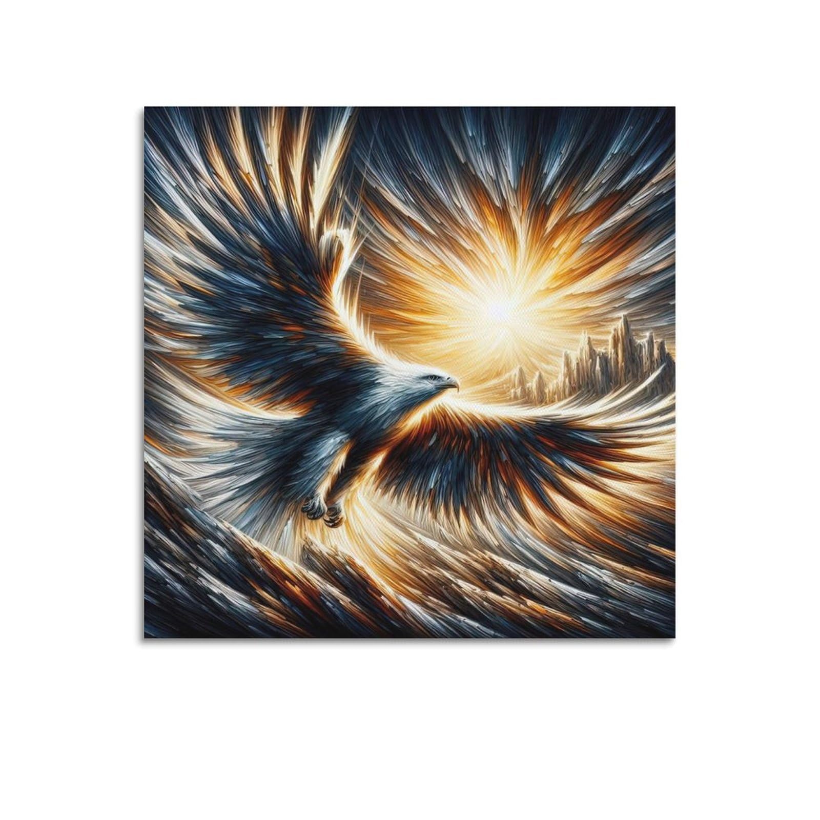 WPHSFX Animal Poster The Soaring Eagle Poster Decorative Painting Canvas Wall Posters And Art Picture Print Modern Family Bedroom Decor Posters 28x28inch(70x70cm)