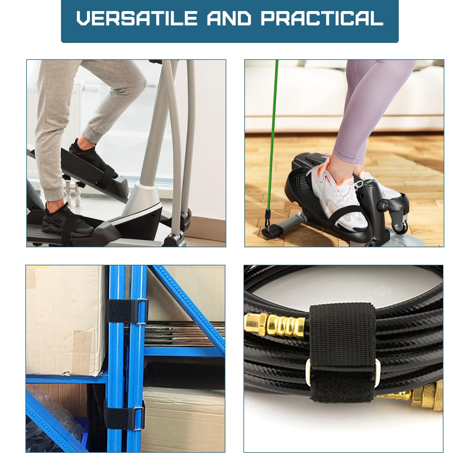 2 Pezzi Cinghie per Pedali per Macchine Ellittiche,Pedali Cyclette Fettuccia Magic Stickercable Ties,Fissaggio Adesivo Magico per Il Fitness,L'esercizio Domestico,Gli Accessori per Le Attrezzature