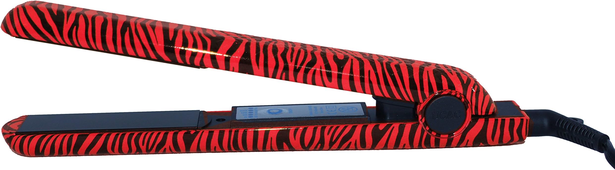 RoyalCraft TM Hair Straightener Iron Red & Black Zebra Print Ceramic Professional Immediate Heat Up. by RoyalCraft TM