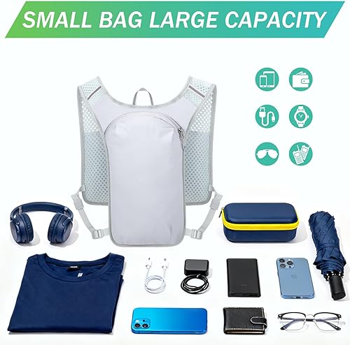 Miniatura 6 de Mochila pequeña de senderismo de 10 litros  Mochila plegable ligera y plegable para viajes, camping, viajes al aire libre, mochila compacta para