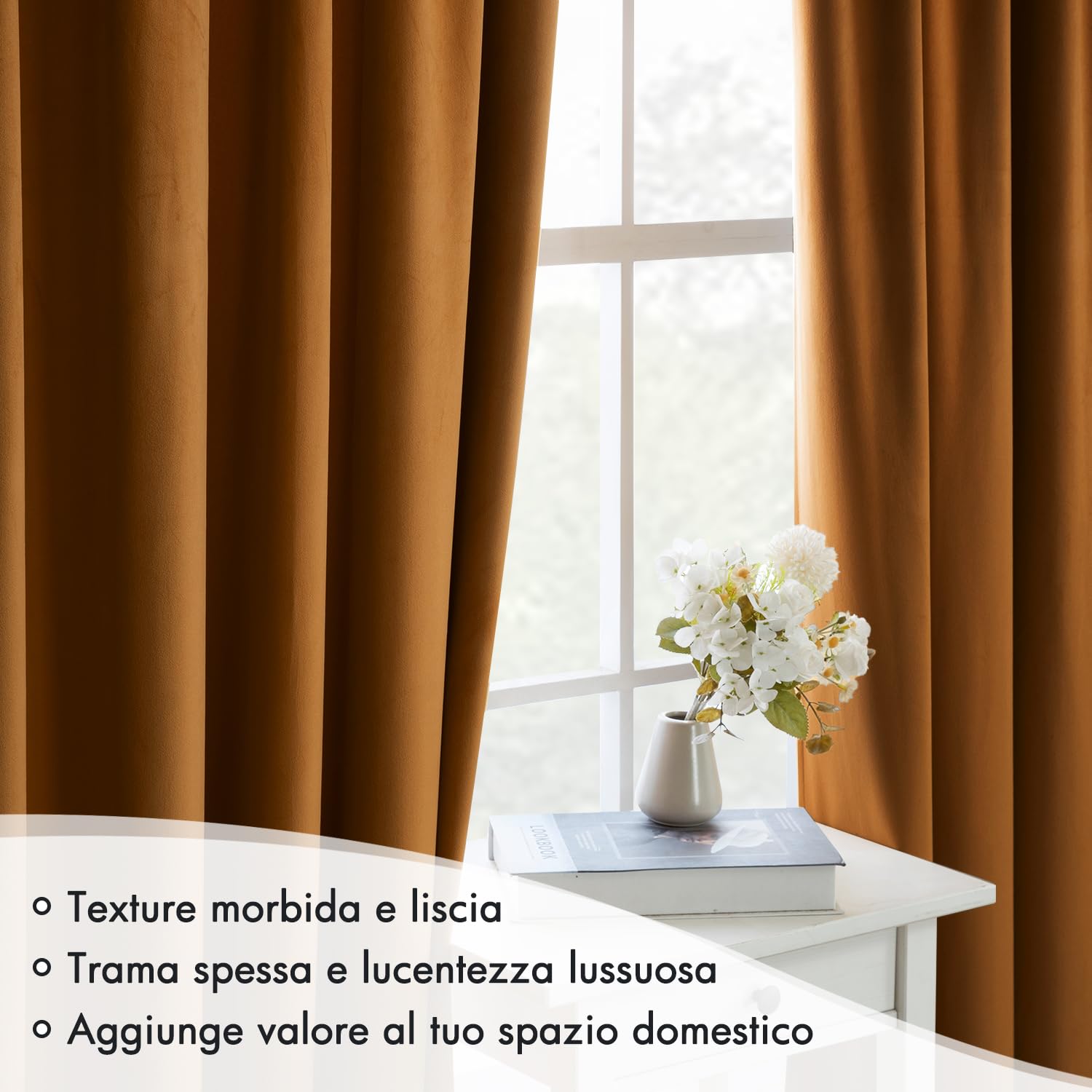 MIULEE Tende Velluto Fettuccia Arricciata 2pz Marrone 140x245cm | Tende velluto spesse semioscuranti, fettuccia arricciata, isolamento termico, eleganti per soggiorno e camera da letto