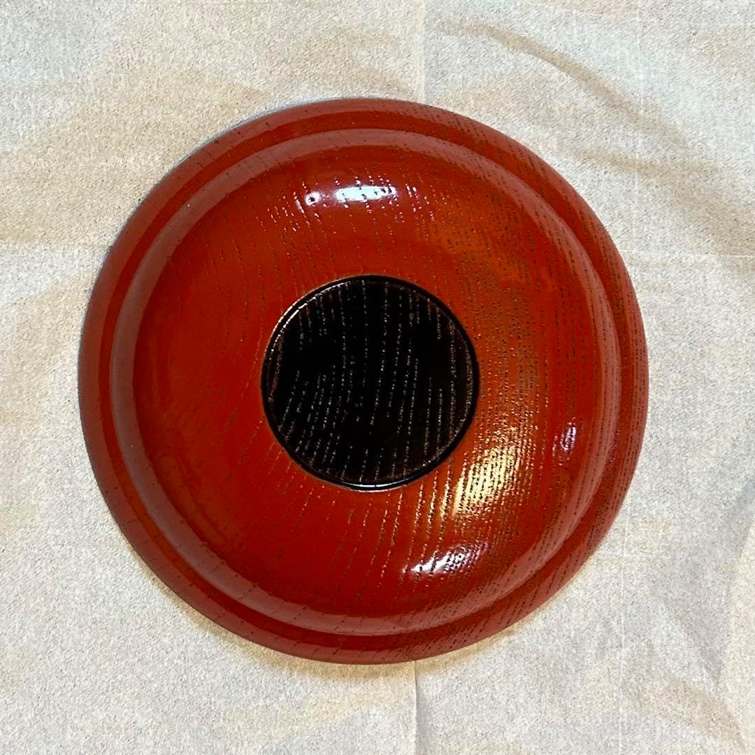 輪島塗漆器 双鶴蒔絵茶托 5枚セット 木箱付き 輪島塗漆器 双鶴