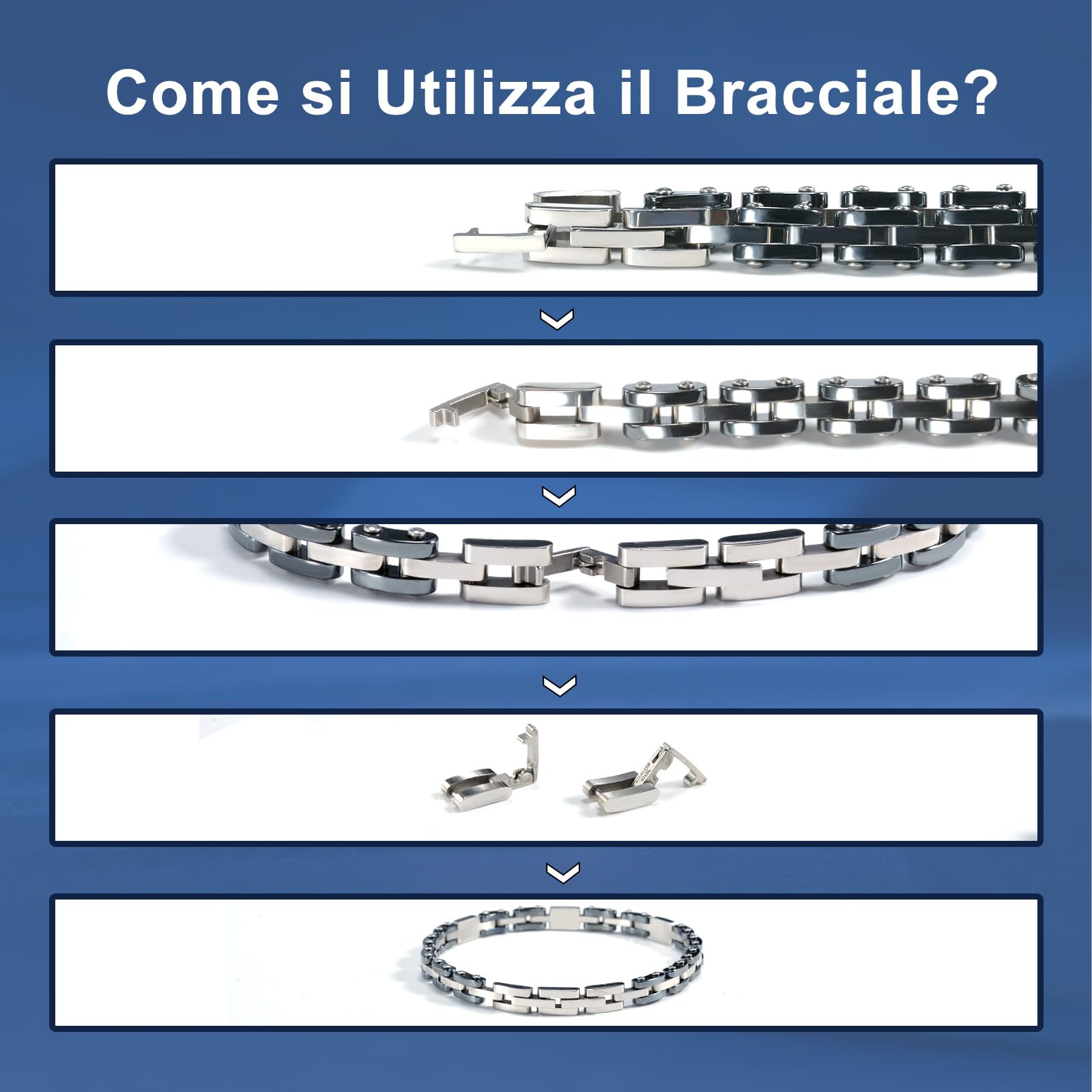 FANCIBAND Idee Regalo Uomo Compleanno, Bracciale Uomo Acciaio Inossidabile 316L Bracciali Argento Uomo Regali Per Natale, San Valentino, Anniversari, Festa Del Papà Idee Regalo