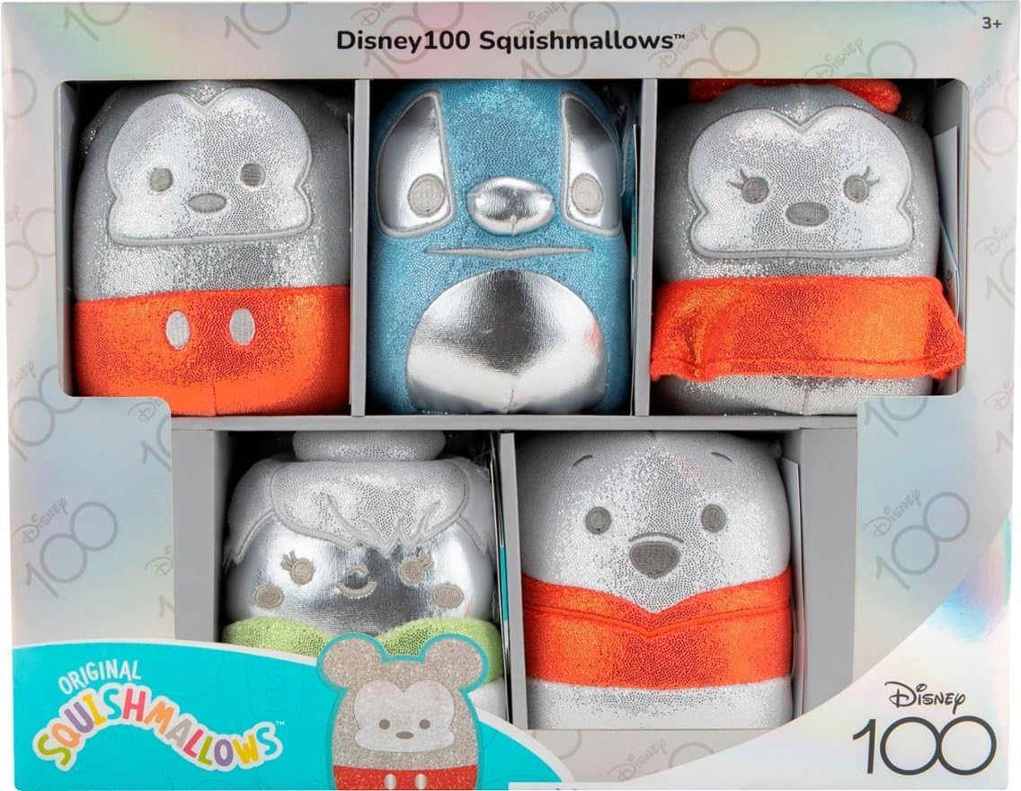 Squishmallows Original Disney100 5-Inch 5-Pack Box Set - Little Ultrasoft Official Jazwares Collectible Pillow Animals (Style B)