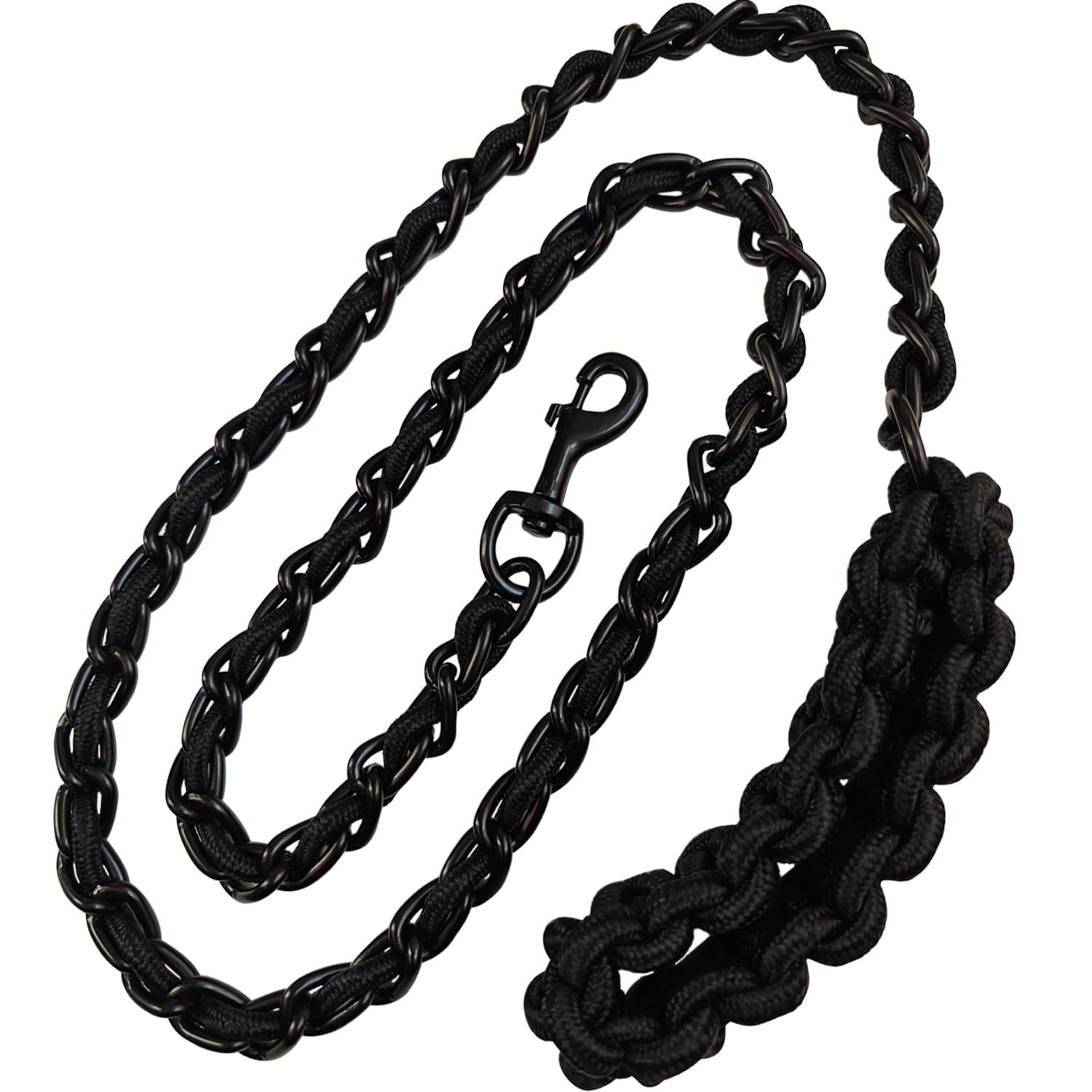 Correa de metal para perro con collar para mascotas, correas de entrenamiento para caminar, resistente y antimordeduras, gancho de cuerda para perros medianos y grandes