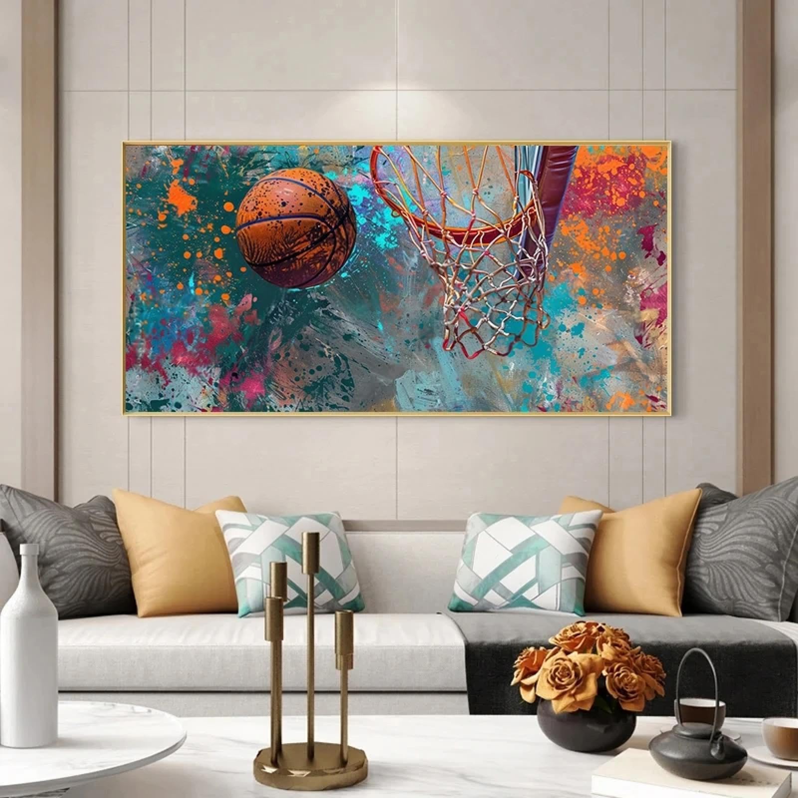 Tableau graffiti rétro 40x80cm pour décorer un grand mur vide de salon - 6