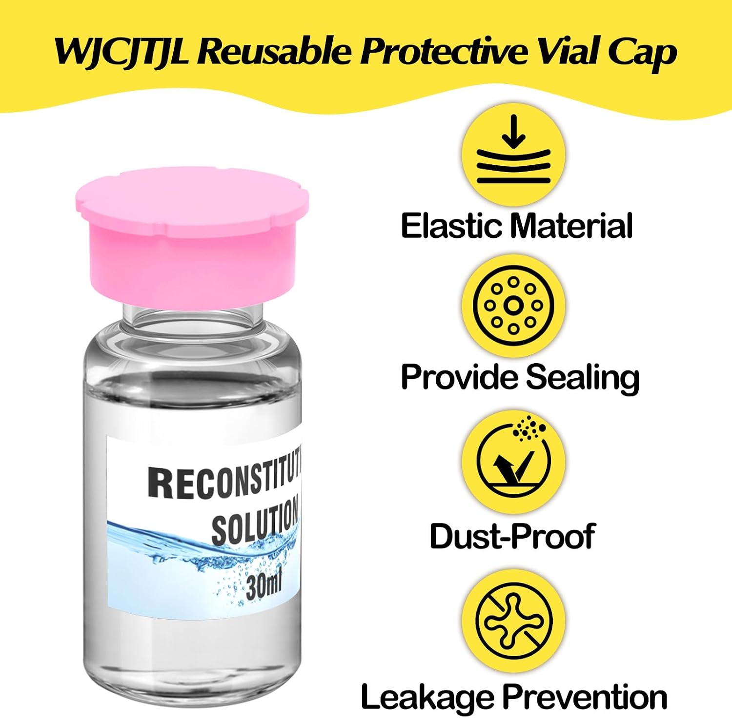 12 Pack 30ml Vials Protective Vial Caps for BAC Water – 6 Assorted Colors, Leak-Proof Dust-Resistant Lids for Flip Off Caps 30ml Glass Vials for Injection, Easy to Clean and Reusable