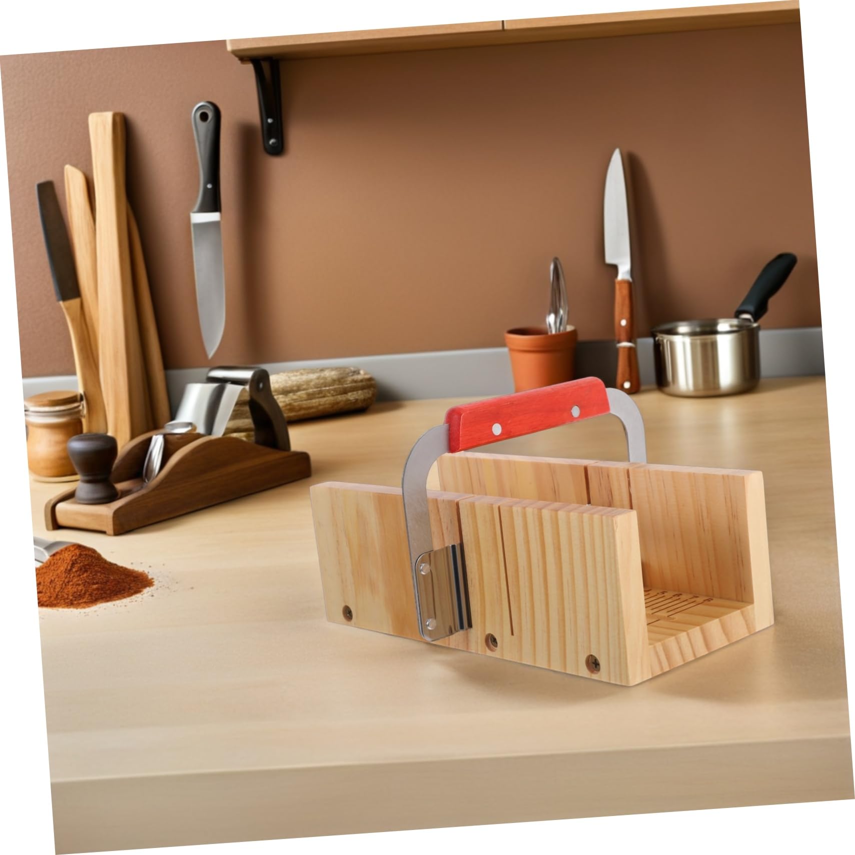 Gatuida Porta Sapone in Legno Pialla Smussatrice per Saponi Affettatrice per Sapone in Inossidabile e Stampi per Produzione per Casa e Piccoli Laboratori