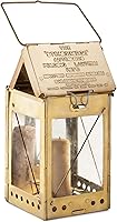 Kings County Tools Vintage Brass Collapsible Candle Lantern - Folding Camping Lamp with Hanging Handle for Emergencies & Survival Kits