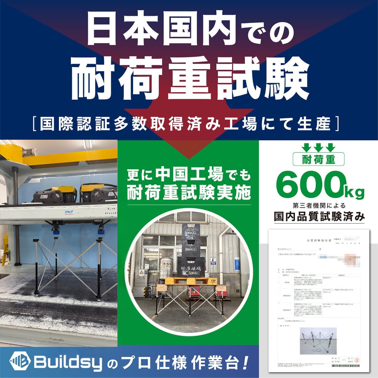 Amazon.co.jp: Buildsy のび台 伸縮作業台 W2100×H550×D700｜5.1kg 耐 
