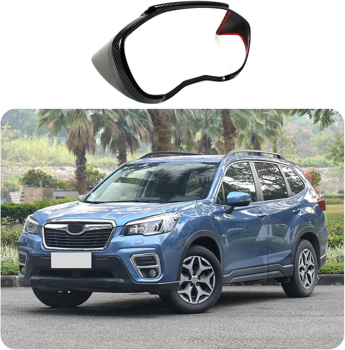 Car Accessories Fit for Subaru 2019 2020 2021 2022 2023 Forester Inner Dashboard Console Display Decorative Cover Trim (Carbon Fiber Style) 1PCS ABS