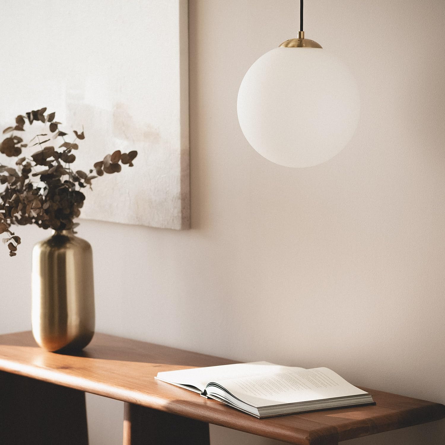 LEDKIA Lampada a Sospensione Metallo e Vetro Moonlight Brass Oro