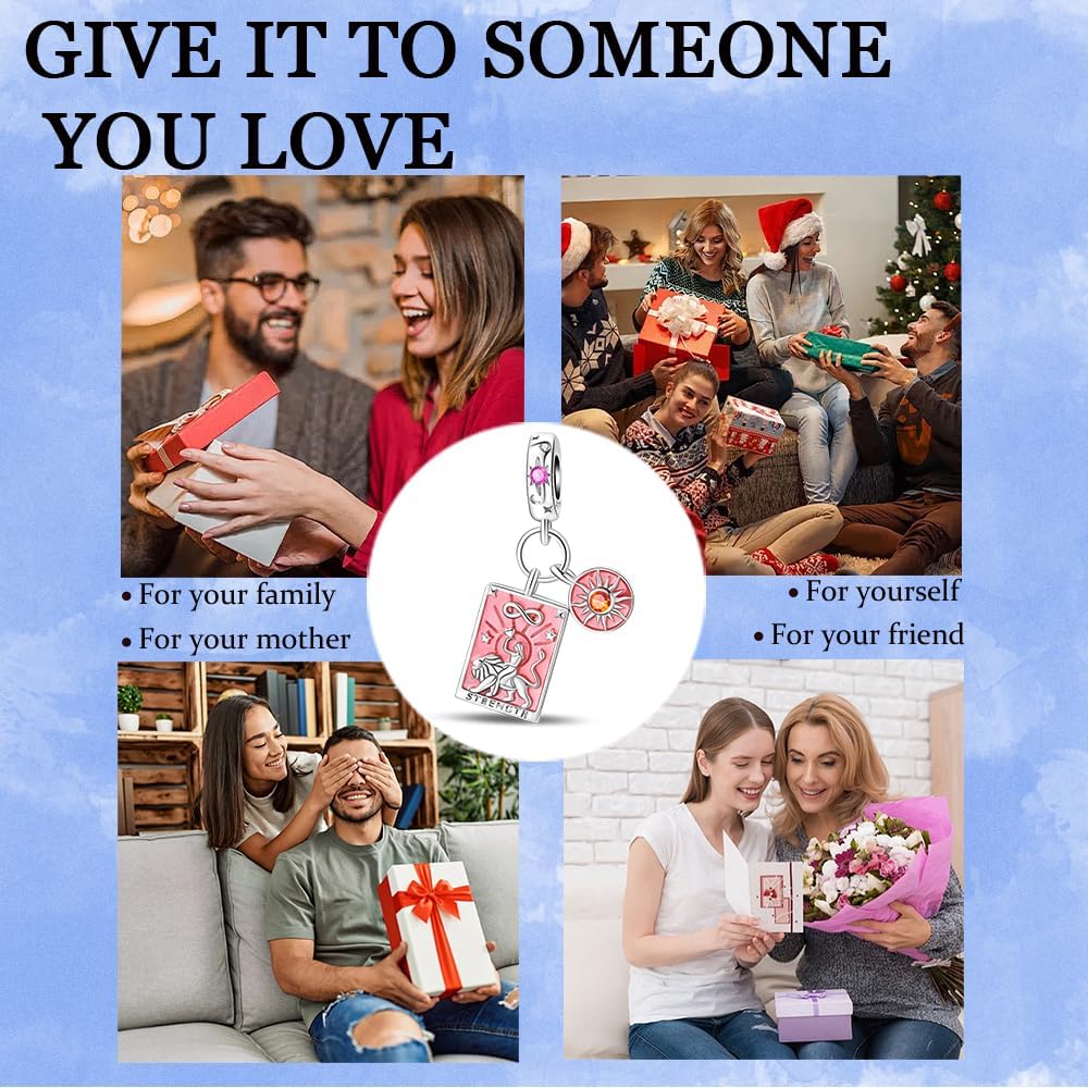 925 Sterling Silver Charms for Bracelets Necklaces 5A Cubic Zirconia Tarot Cards Dangle Pendant,Charms Beads Gifts for Women - Image 6