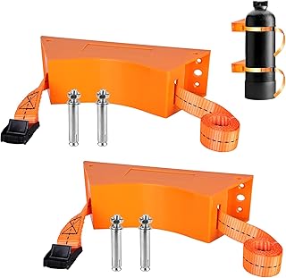 Cylinder Wall Mounted Bracket - Propane Tank Holder: 2pcs Propane Tank Mount, Gas Cylinder Holder Wall with Screws and Safety Chain Supported 4''-12'', Propane Tank Mounting Bracket for Cylinder