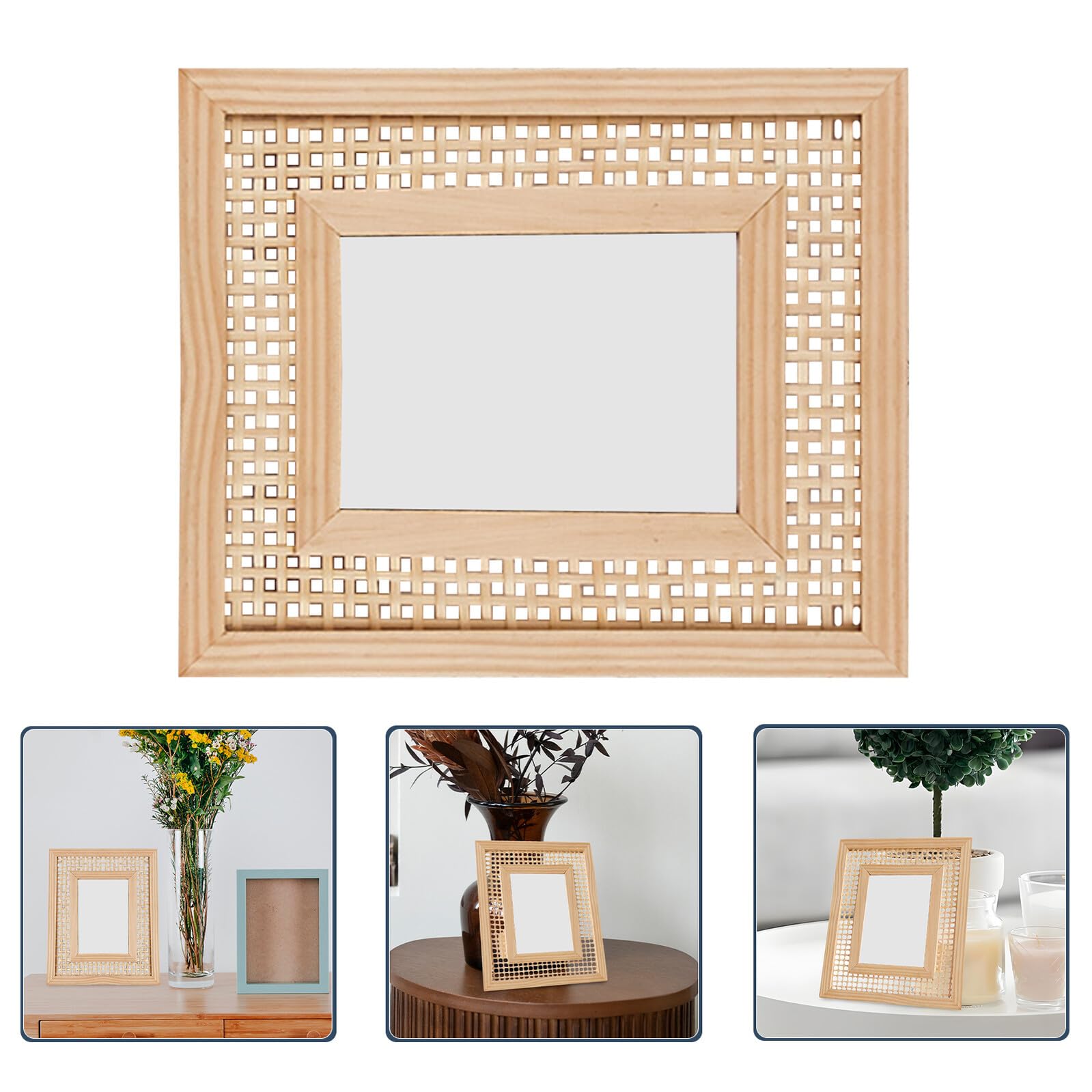 Cornice Per Foto in Rattan Cornice Per Foto Da Parete Decorazione Boho Casa