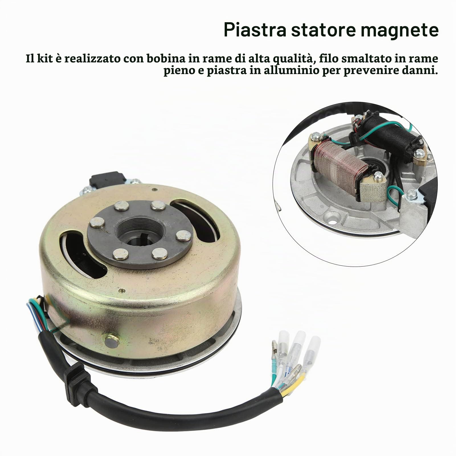 Akozon Magneto Statore Rotore Kit Rame Alluminio Start Motore Magneto Statore Piastra Magneto per 90 110 125 140 Start Motore Pit PRO Pit Bike