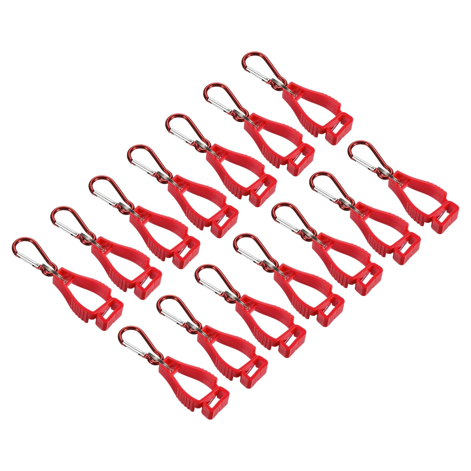 PATIKIL Glove Clips, 14 Pack Gloves Holder Clip Glove Belt Keeper Work Gloves Grabber Helmet Hanger for Construction Worker Red
