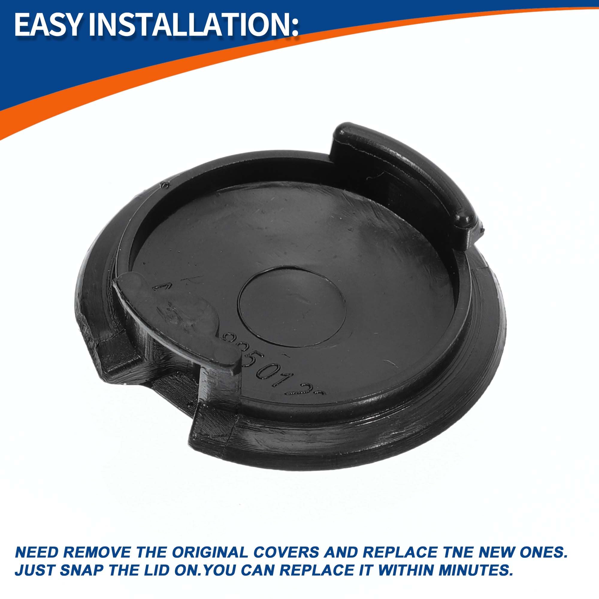 2 Coperture Per Occhiello Di Traino Paraurti Per Smart Fortwo 451 2007-2015 - Nero Diametro 3,2 Cm