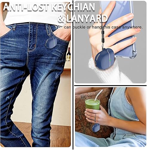 Miniatura 6 de Miimall Funda compatible con Bose QuietComfort Earbuds II, bloqueo seguro actualizado, llavero antipérdida, LED frontal visible, funda protectora