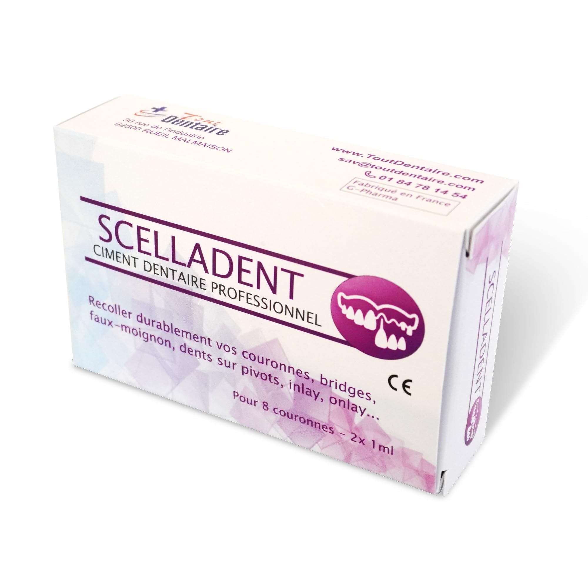 All Dentaire Scelladent - Pegamento dental temporal extra fuerte para coronas y pivotes - Fijación rápida y fiable - Solución de mantenimiento dental de emergencia