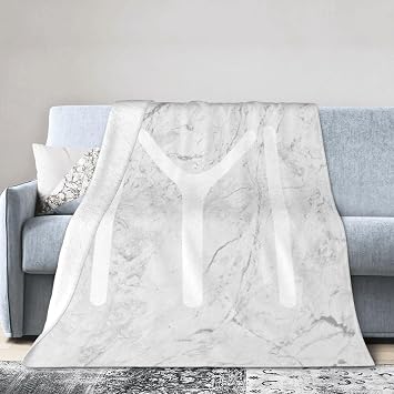 Osman Seal Kayi Turkey Ertugrul Fleece Blanket White Marble - Soft Plush Throw Blanket for Couch, Bed, Sofa - Cozy Home Decor - Perfect for Travel Camping 50x40 Inches
