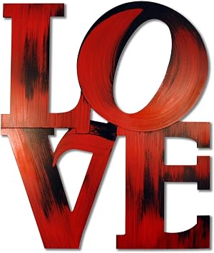 Letter2Word Wall Decor - Stacked LOVE Original Word Wall Art, 15.5 Inches High x 13 Inches Wide, Red