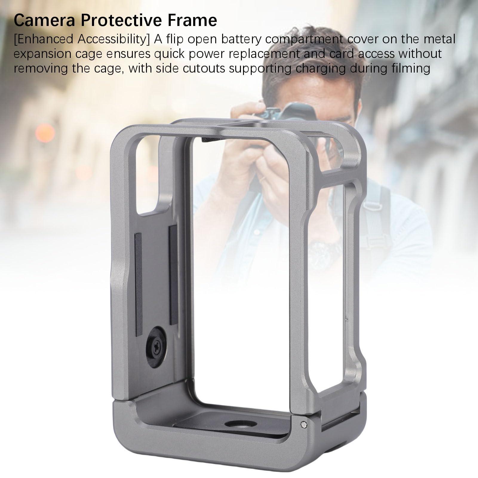 Jaula de Cámara de Aleación de Aluminio para Cámara Action 4 3 5 Pro con Soporte de Zapata Fría, Marco Protector Liviano y Resistente para Fotografía de Video Flexible