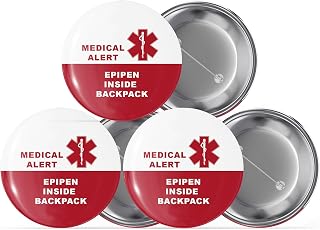 Busybee Creates Diabetic Epipen Pin 2.25" - Trio Pack
