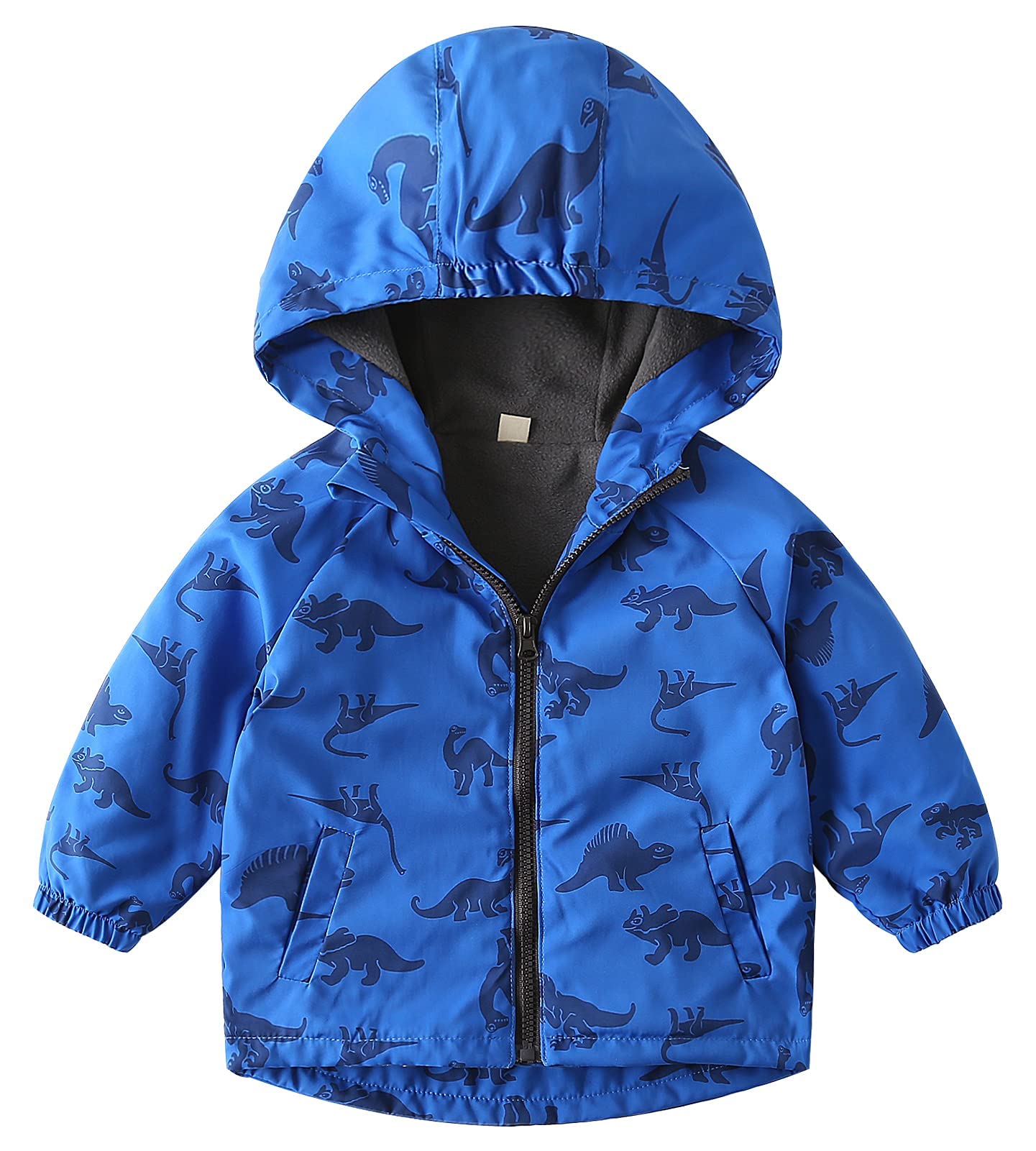 Happy Cherry Kids Boys Girls Fleece Lined Windbreaker Jacket Fashion Prints Hoodie for Fall Winter