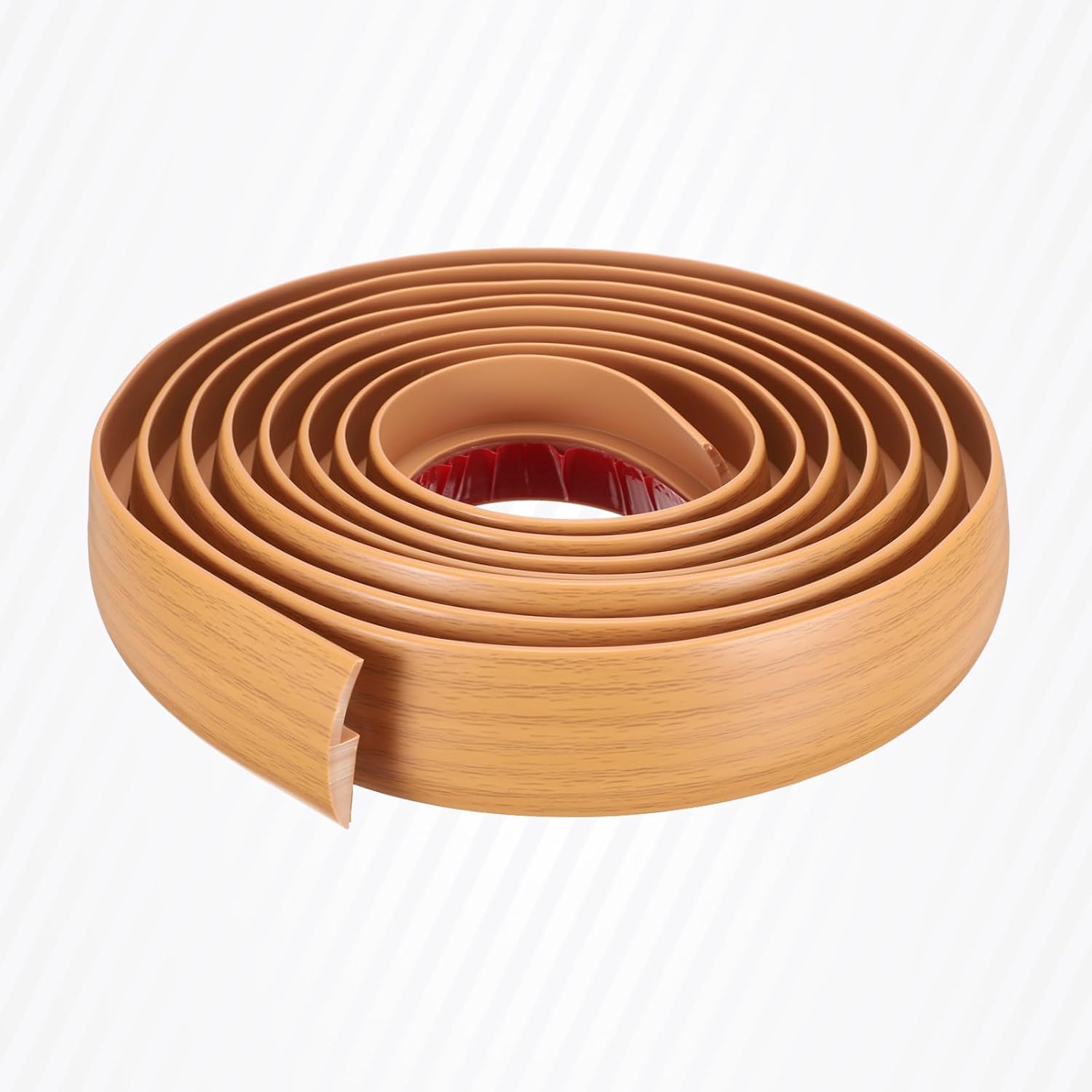HARFINGTON Floor Transition Strip 1.6" 10ft Self Adhesive PVC Carpet to Tile Transition Edging Trim Peel and Stick Cover Strip for Uneven Floors Height 7mm, Yellow Wood Grain